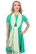 Cashmere & Zijde accessoires stola platine licht groen 204 cm x 92 cm